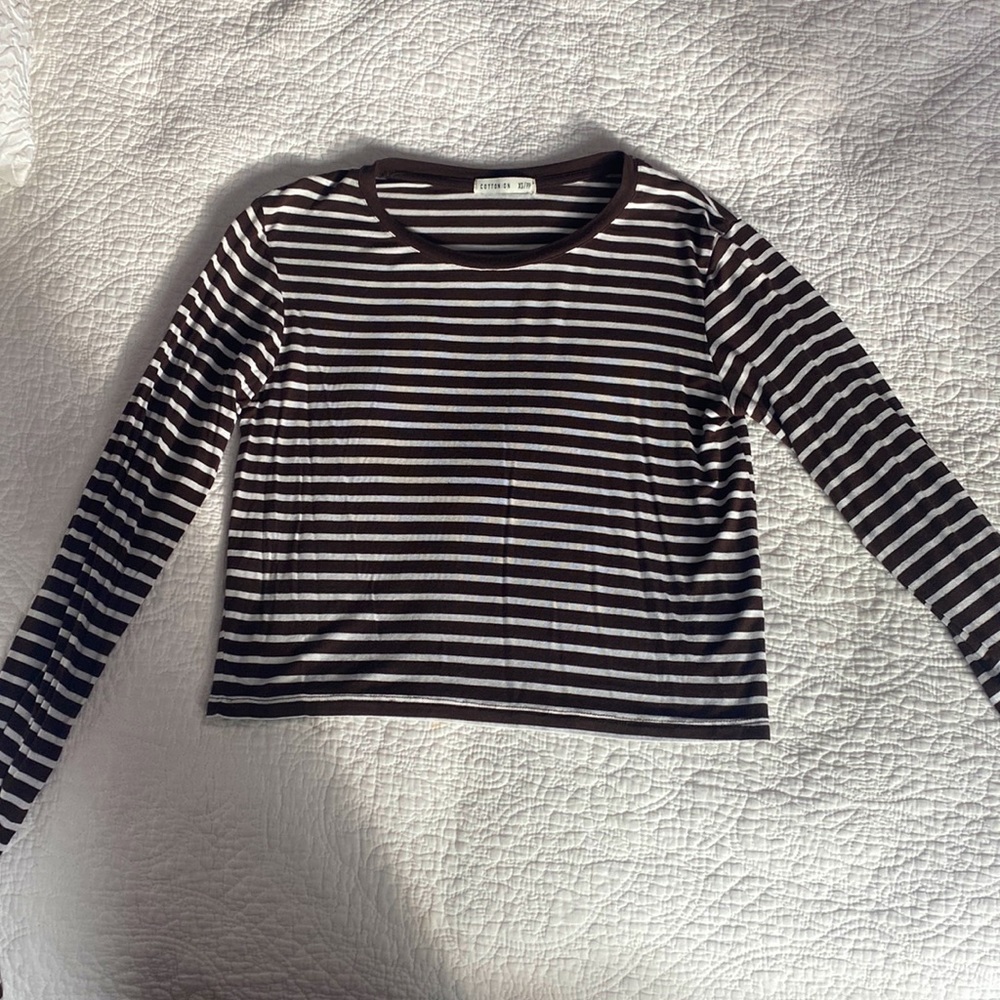 Cotton-On Long Sleeve Striped Top